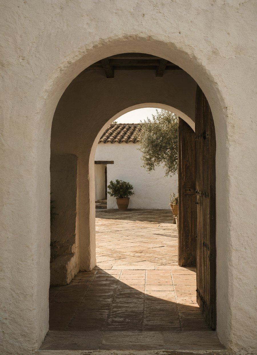Whitewashed arch